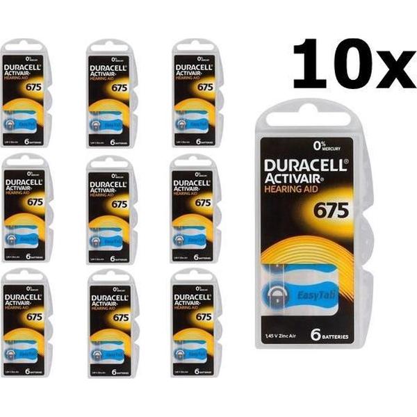Duracell 675 gehoorapparaat batterijen - DA675 - blauw - 60 stuks (10 x 6 batterijen)