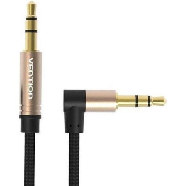 1 Meter Audiokabel 3.5mm Mannelijk 90 ° tot 3.5mm Mannelijk