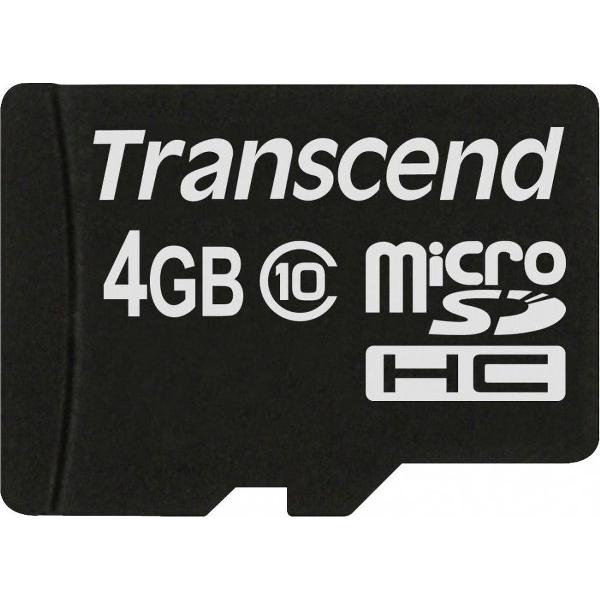 Transcend MicroSDHC-Kaart met Adapter - 4 GB