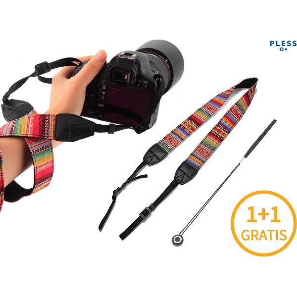 Vintage Camera Strap met Lensdop Beveiliger