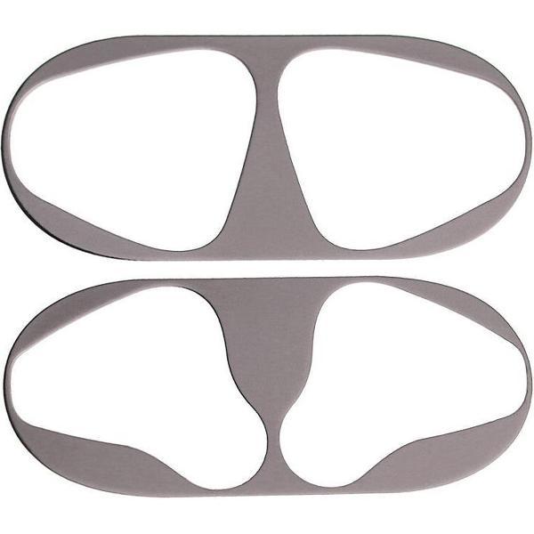 KELERINO. Metalen stofbeschermers voor Airpods 2 - Hou je Airpods schoon - 2 stuks - Zilver