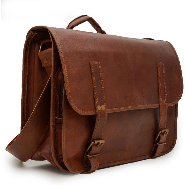 Johnny Fly Leren Camera Tas - bruin - ecologisch