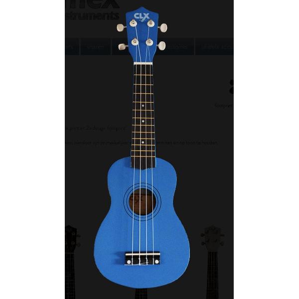 CLX Calista Sopraan Ukelele uni color Blauw