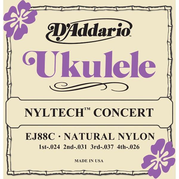 Ukulele snaren EJ88C Concert Nyltech 24-31-37-26