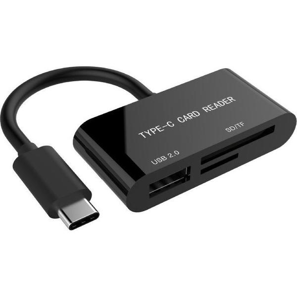 Gembird USB Cardreader met USB-C connector, USB-A aansluiting en 2 kaartsleuven - voor (Micro) SD/SDHC/SDXC/MMC/TF - USB2.0/USB3.0