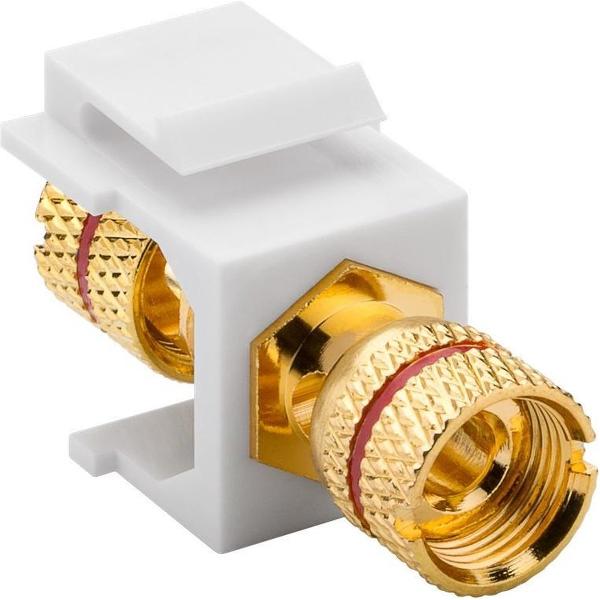 LogiLink Keystone module met draaiklemmen voor luidsprekerkabel (rood) / wit