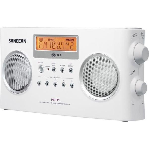 Sangean PR-D5 - FM Radio - Draagbare Radio met AM en FM - Wit