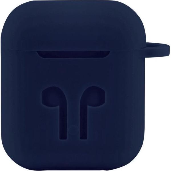 Case Cover Voor Apple Airpods - Siliconen Donkerblauw Watchbands-shop.nl