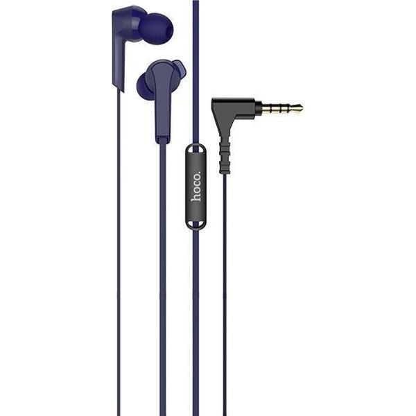 HOCO M72 Admire In-Ear Oordopjes - 3,5mm Audio-Jack Plug - 120cm Kabel - Hi-Res Audio + HD Microfoon - Blauw