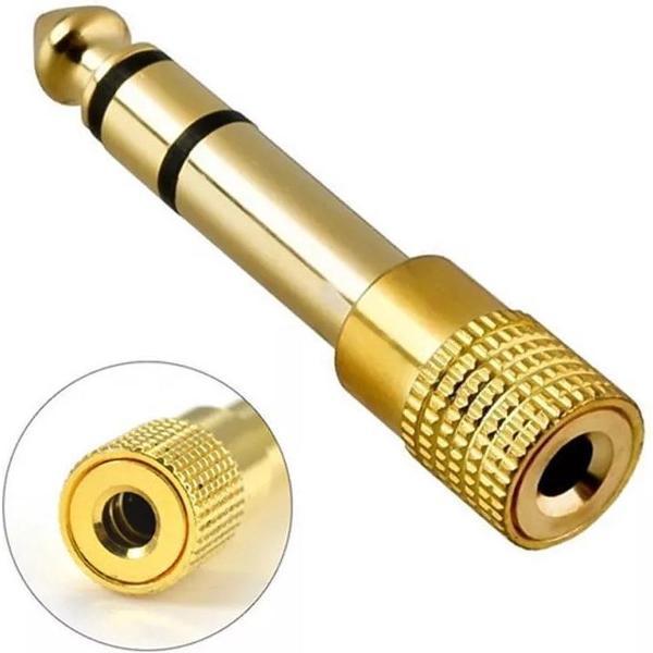 Gold Plated 3.5mm female naar 6.3mm male jack - adapter - stereo hoofdtelefoon audio converter - jack plug