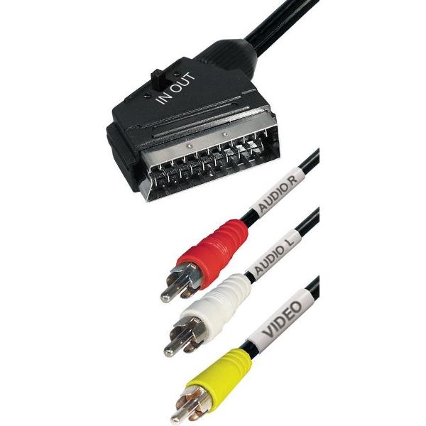 Goobay Scart (m) - Composiet 3RCA (m) kabel / zwart - 3 meter