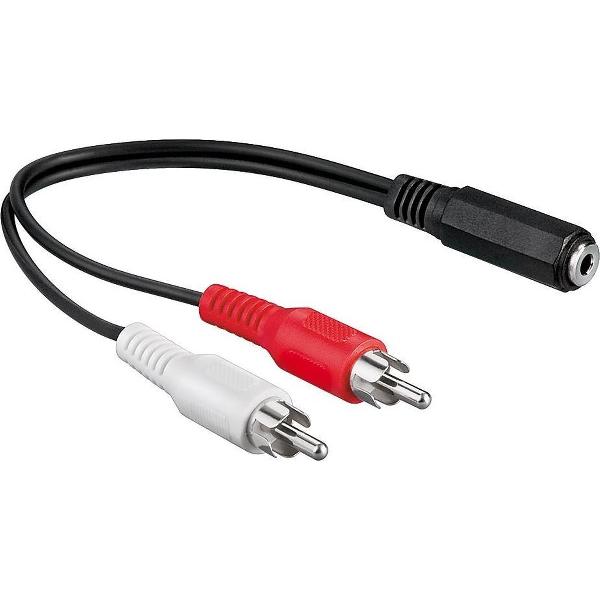 Transmedia Tulp (m) - 3,5mm Jack (v) stereo audio adapter kabel - 0,20 meter