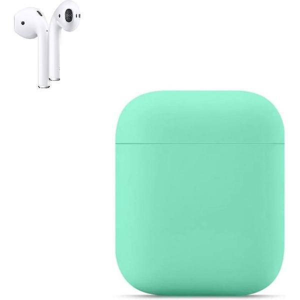 Apple AirPods Siliconen Hoesje | Groen | Bescherm Hoesje | Case Apple AirPods 1 en 2