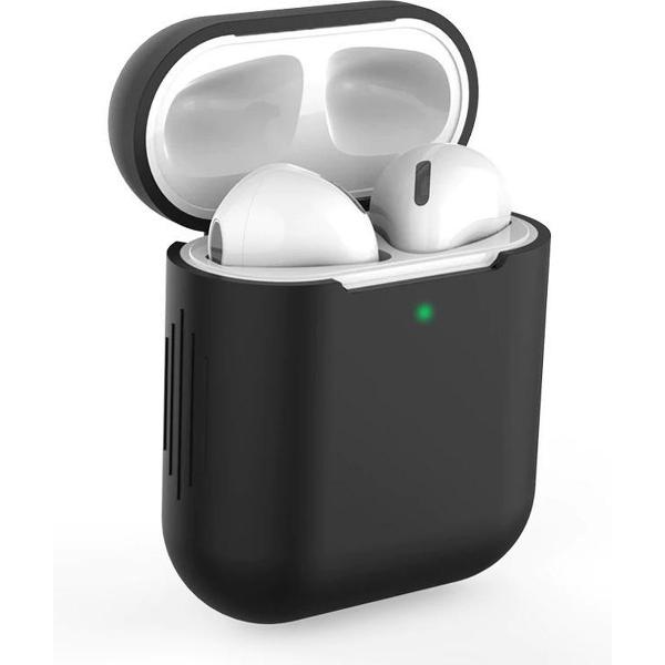 Airpods Hoesje Zwart - Siliconen Case - Soepel Airpod Hoesje geschikt voor Airpods 1 en 2