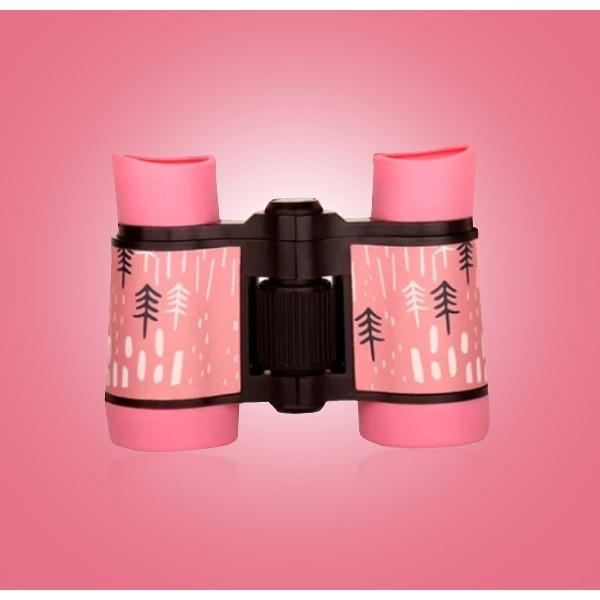 Kinderverrekijker met rubberen grip Roze met koord, Kleurvolle Verrekijker voor kinderen, Kinder verrekijker, cadeau voor kinderen, kinder speelgoed