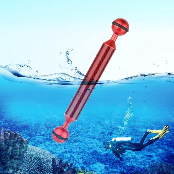 PULUZ 7 inch 17,7 cm lengte 20,8 mm diameter dubbele ballen koolstofvezel zwevende arm, bal diameter: 25 mm (rood)
