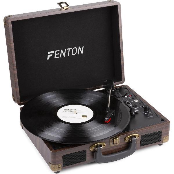 Fenton RP115B - Platenspeler in koffer met Bluetooth en ingebouwde speakers -Hout