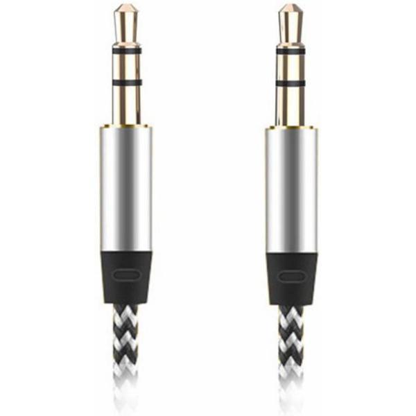 HMerch™ AUX kabel auto - 2 meter - AUX - 3.5 mm jack kabel - Grijs