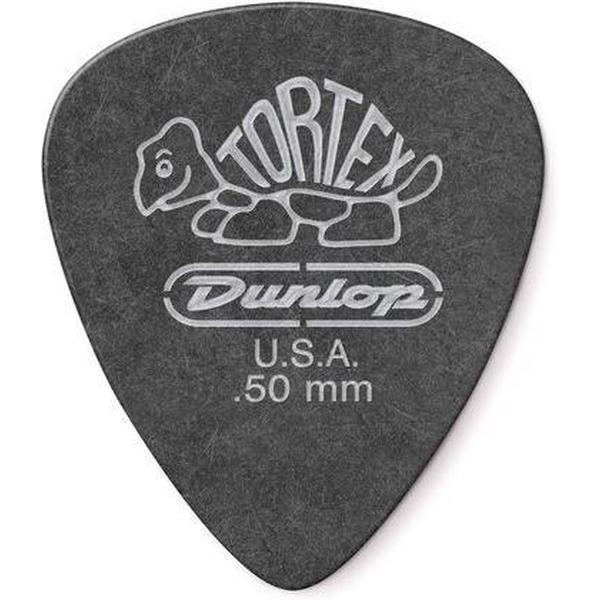 Dunlop Tortex® Pitch Black Standard 0.50 mm Plectrums - 12 stuks