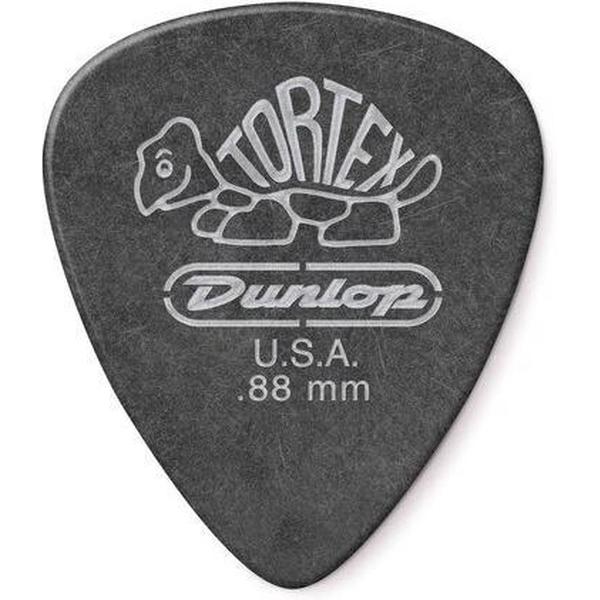 Dunlop Tortex® Pitch Black Standard 0.88 mm Plectrums - 12 stuks