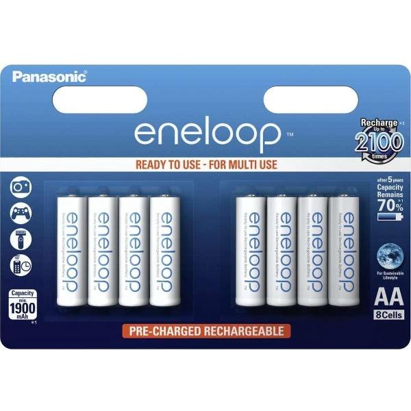 Panasonic - Eneloop oplaadbare AA batterij - 1900 mAh - NiMH - 8 stuks