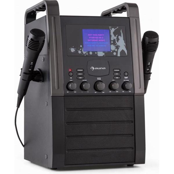 KA8P-V2 BK Karaoke-installatie CD-speler AUX 2 x Microfoon zwart