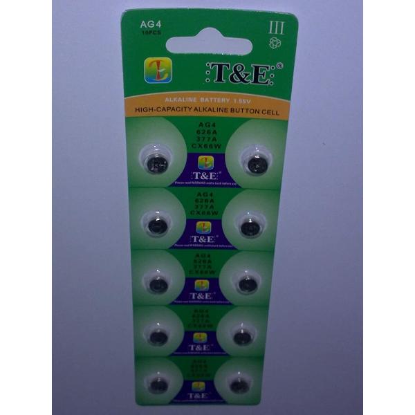 Batterijen AG4 Alkaline 10 stuks / knoopcel batterij / Ook bekend als AG4, LR626, G4, LR66, 177, 377, 626A, 377A, CX66W / Horloge batterij