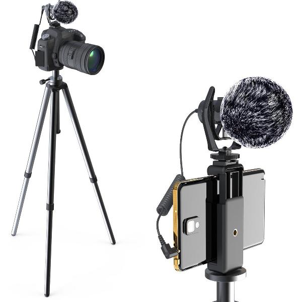 DigiPower High Performance Video Microphone Kit DP-DM15F | Smartphone/Camera/Vlog kit, Windbeschermkap 