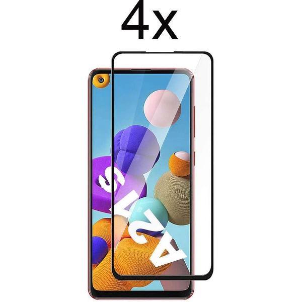Samsung a21s screenprotector - Beschermglas samsung galaxy a21s screen protector glas - screenprotector Samsung a21s - screen protector samsung a21s - Full cover - 4 stuks