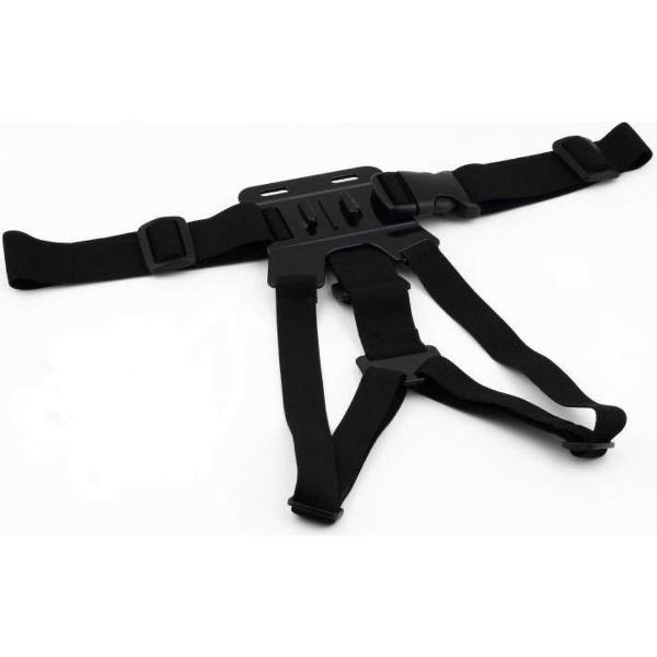 Shop4 - Actioncam Borstband - met Quick-release gesp cam-aansluiting Zwart - incl. opbergzakje