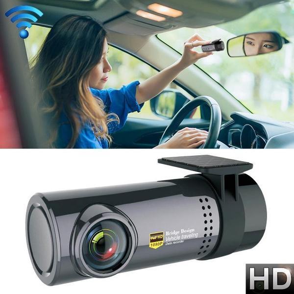 Mini Autodashcamera WiFi-monitor Full HD Dashcam Videorecorder Camcorder Bewegingsdetectie, Ondersteuning TF-kaart & Android & IOS