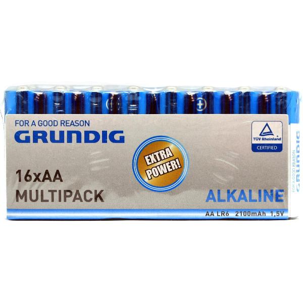 Grundig alkaline batterijen AA - 16 stuks - extra power