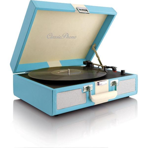 Classic Phono TT-33 - Platenspeler Semi automatisch met twee speakers - Blauw