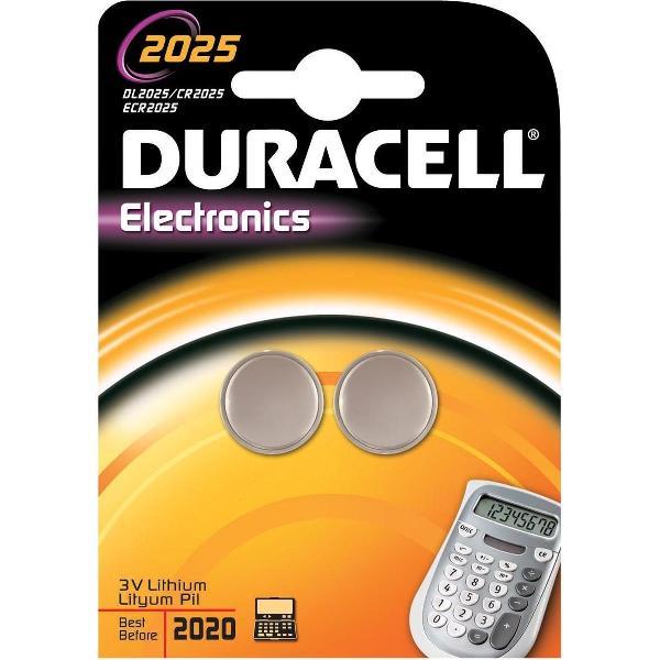 17x Duracell knoopcel Electronics CR2025, blister a 2 stuks