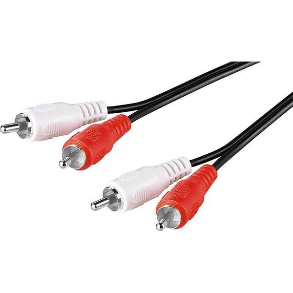 Goobay Tulp stereo audio kabel - zwart - 0,50 meter