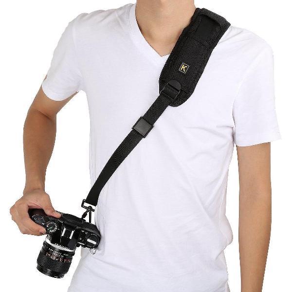 Camerariem voor DSLR Camera Strap – Schouderriem – Geschikt voor oa Nikon, Sony, Canon – Zwart