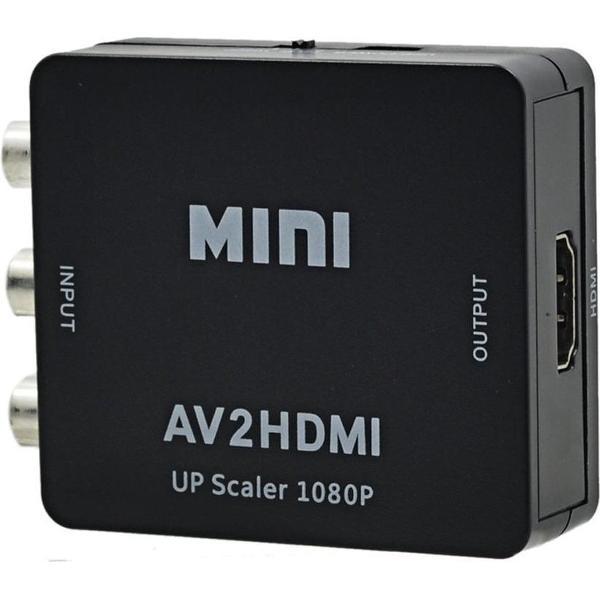 Mini Composite RCA AV naar HDMI Converter Upscaler Adapter - Zwart