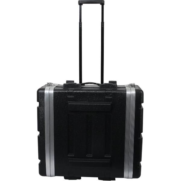 Je 19 inch apparatuur veilig vervoeren? Geen probleem met deze doubledoor flightcase gemaakt van stevig ABS. Voorzien van aluminium profielen en vlindersluitingen. Deze trolleycase heeft een totale hoogte van 4U.