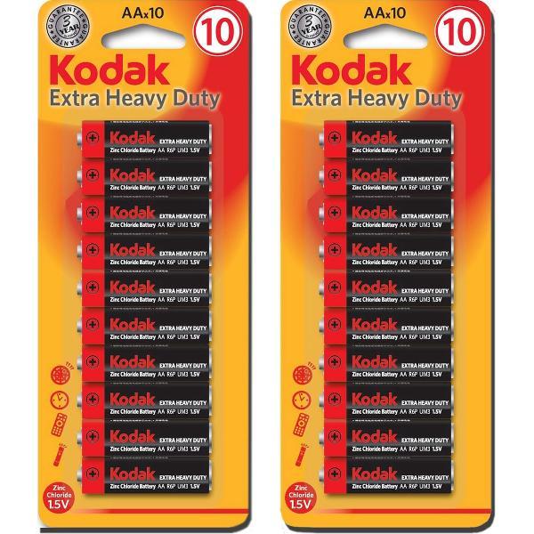 AA Batterijen - Kodak Extra Heavy AA Batterijen - Penlite - 20 Stuks