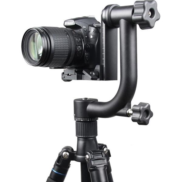 YELANGU Horizontale 360 ​​graden Gimbal statiefkop voor thuis DV- en SLR-camera's (zwart)