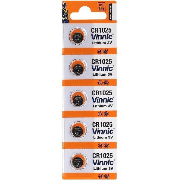 5 Stuks (1 Blister a 5St) Vinnic CR1025 30mAh 3V batterij