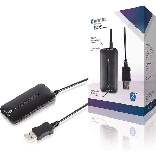 König CSBTTRNSM200 Bluetooth Audiozender Zwart