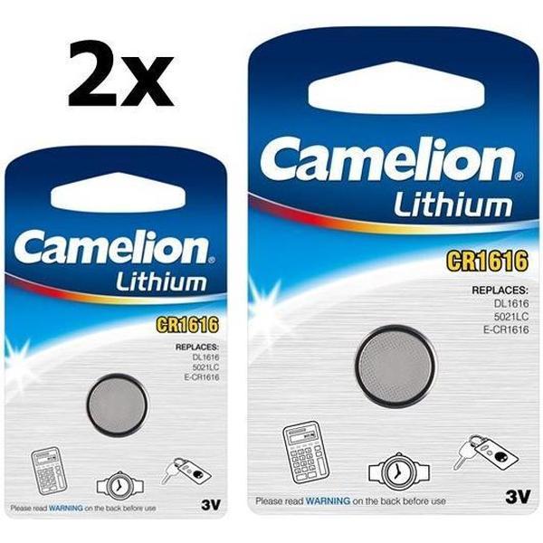 2 Stuks Camelion CR1616 3v lithium knoopcelbatterij