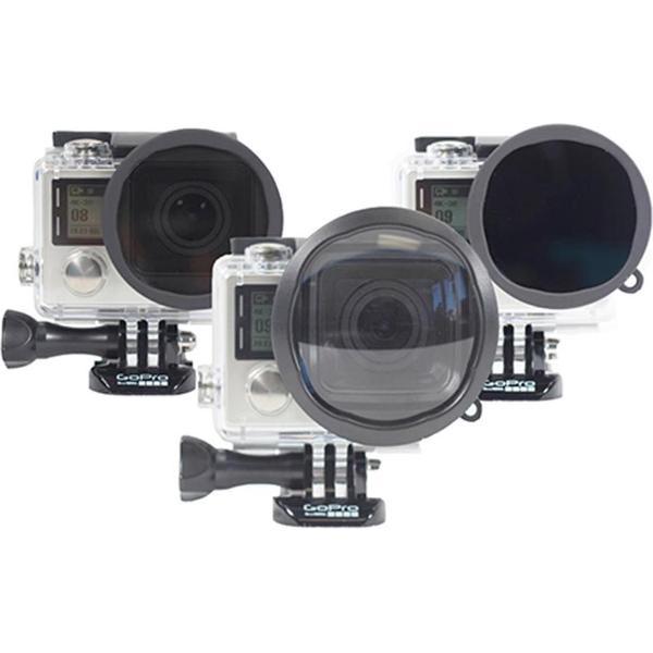 ThreePack Filter kit Pol, ND, Macro voor GoPro 40m