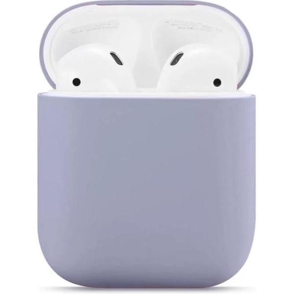 Bee's - Airpods Hoesje Siliconen Case - Lavendel Grijs - Soft Case - Flip Cover - Airpods Case - Airpods 1 - Airpods 2