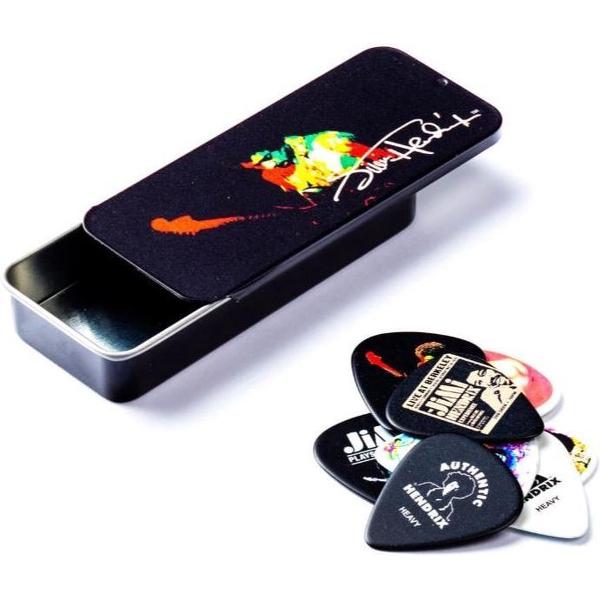 Dunlop Jimi Hendrix Pick Tin Hear My Music signature plectrum