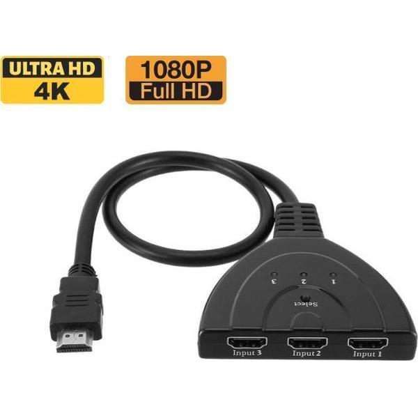 Relaatable® HDMI Splitter - HDMI Switch - 4K Ultra HD - 1080p full HD - 3 ingangen
