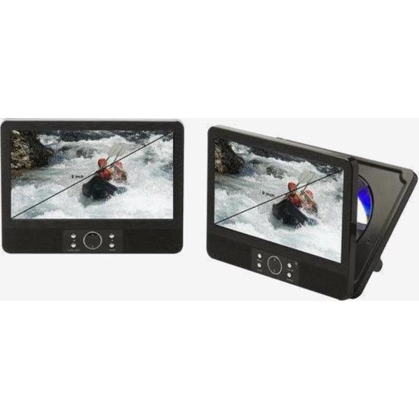 Difrnce 9 inch Portable DVD Twinset + USB/SD Ingang + Auto Accessoires Zwart