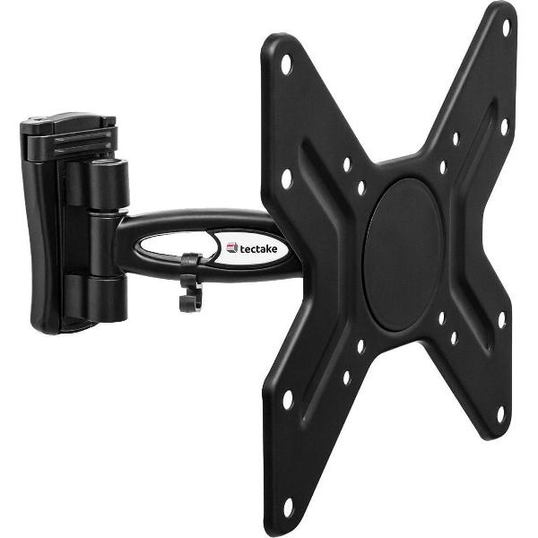 TecTake - Kantelbare en draaibare muurbeugel - Geschikt voor tv's van 14 t/m 37 inch - Zwart