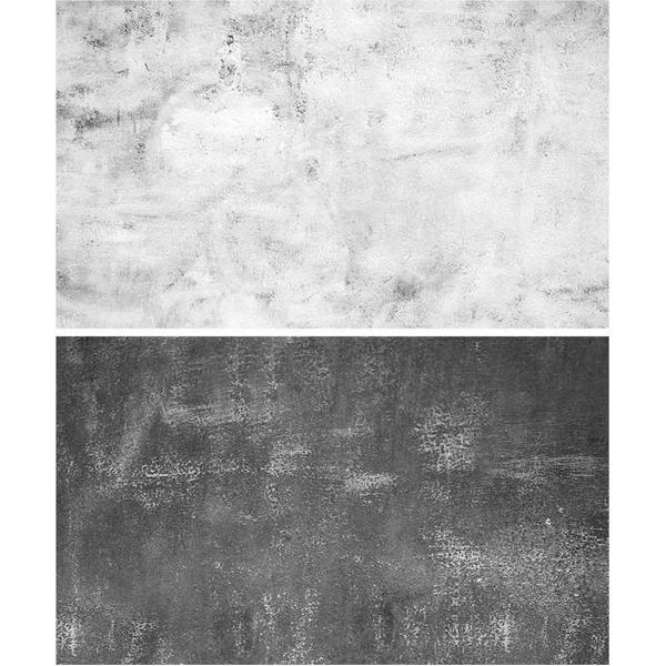 PVC achtergrond voor fotografie - Beton look - Wit en grijs - Dubbelzijdig - Food en product fotografie - Waterproof - 58 x 86 cm